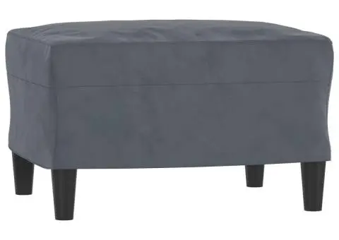 Canapea cu 3 locuri și taburet, gri închis, 180 cm, catifea - 5/5