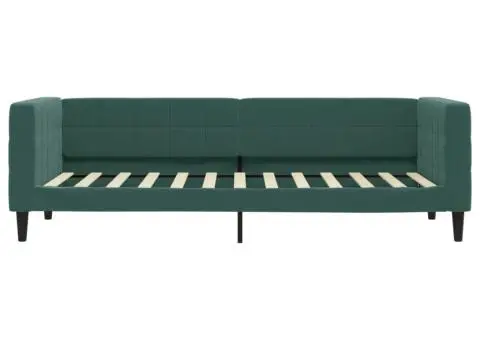Pat de zi cu saltea, verde închis, 80x200 cm, catifea - 4/5