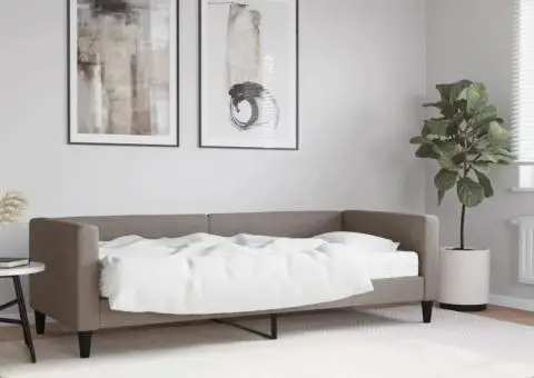 Pat de zi cu saltea, gri taupe, 80x200 cm, textil - 1/5