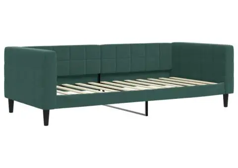 Pat de zi cu saltea, verde închis, 90x200 cm, catifea - 3/5