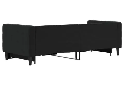 Pat de zi cu extensie, negru, 80x200 cm, catifea - 5/5