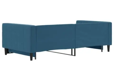 Pat de zi cu extensie, albastru, 100x200 cm, catifea - 5/5