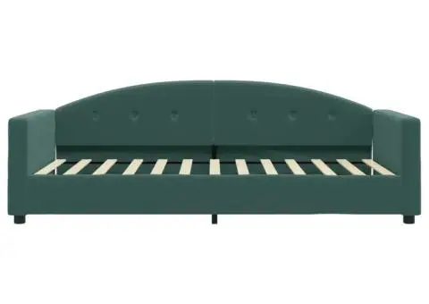 Pat de zi cu saltea, verde închis, 90x200 cm, catifea - 4/5