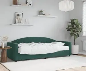 vidaXL Pat de zi cu saltea, verde închis, 80x200 cm, catifea