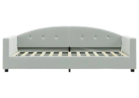 Pat de zi cu saltea, gri deschis, 80x200 cm, catifea - 4/5