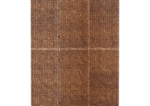 Paravan de cameră cu 3 panouri maro, 122x180 cm, zambilă de apă - 3/5