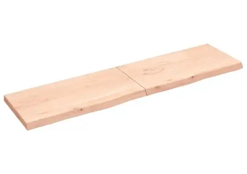 Blat de baie, 200x50x(2-6) cm, lemn masiv netratat - 2/5