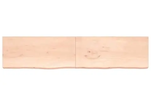 Blat de baie, 220x50x(2-6) cm, lemn masiv netratat - 4/5