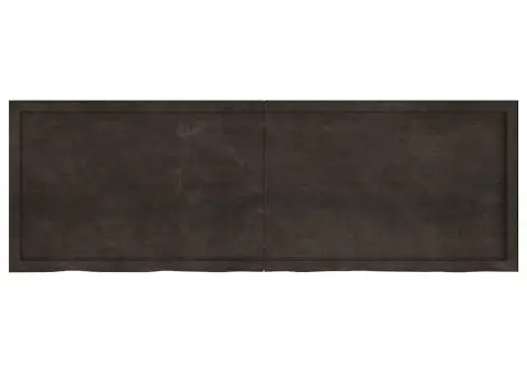 Blat de baie, maro închis, 180x60x(2-6) cm, lemn masiv tratat - 3/5