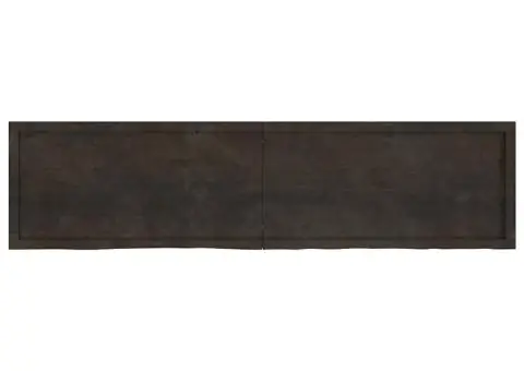 Blat de baie, maro închis, 200x50x(2-6) cm, lemn masiv tratat - 4/5