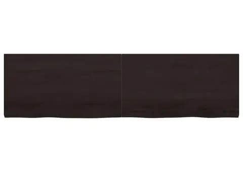 Blat de baie, maro închis, 220x60x(2-4) cm, lemn masiv tratat - 3/5