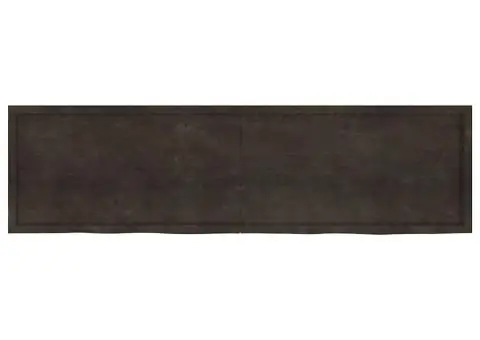 Blat de baie, maro închis, 220x60x(2-4) cm, lemn masiv tratat - 4/5