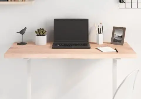 Blat de masă, 100x40x(2-4) cm, lemn masiv de stejar netratat - 1/5