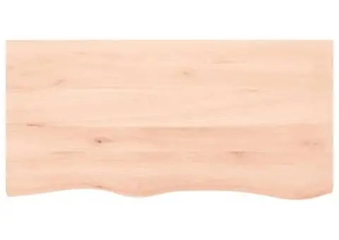 Blat de masă, 100x50x2 cm, lemn masiv de stejar netratat - 3/5