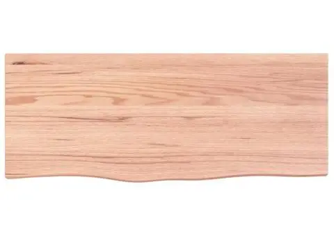 Blat de masă maro 100x40x(2-4) cm, lemn masiv stejar tratat - 3/5