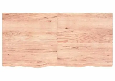 Blat de masă maro 120x60x(2-4) cm, lemn masiv stejar tratat - 3/5