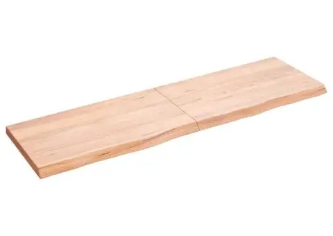 Blat de masă maro 140x40x(2-4) cm, lemn masiv stejar tratat - 1/5