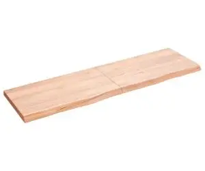 vidaXL Blat de masă maro 140x40x(2-4) cm, lemn masiv stejar tratat