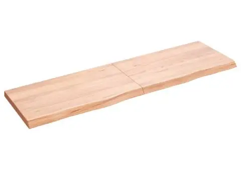 Blat de masă maro 140x40x(2-4) cm, lemn masiv stejar tratat - 2/5