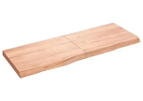 Blat de masă maro 140x50x(2-6) cm, lemn masiv stejar tratat - 1/5