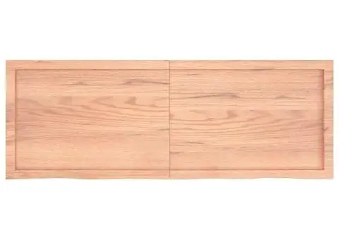 Blat de masă maro 140x50x(2-6) cm, lemn masiv stejar tratat - 4/5