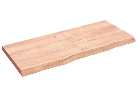 Blat de masă maro 140x60x(2-6) cm, lemn masiv stejar tratat - 2/5