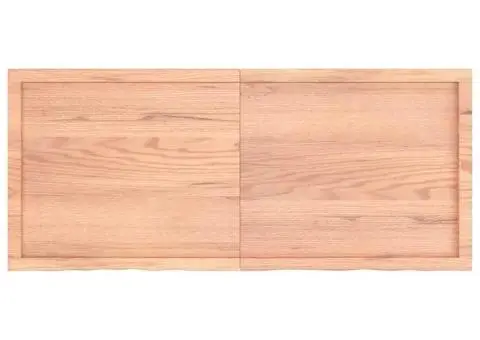 Blat de masă maro 140x60x(2-6) cm, lemn masiv stejar tratat - 4/5