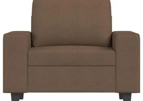 Fotoliu canapea cu taburet, maro, 60 cm, material textil - 4/5