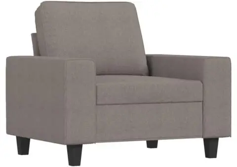 Fotoliu canapea cu taburet, taupe, 60 cm, material textil - 3/5