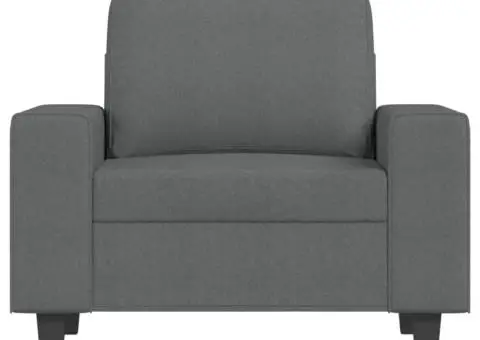 Fotoliu canapea cu taburet, gri închis, 60 cm, textil - 4/5