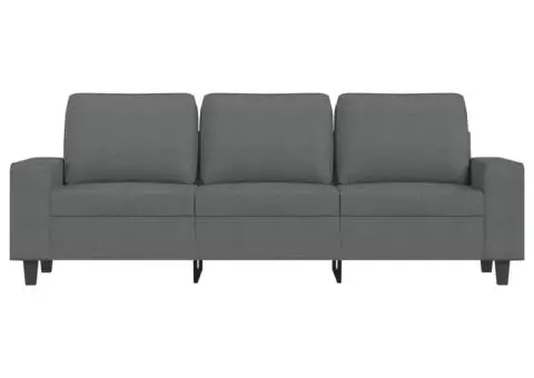 Canapea cu 3 locuri și taburet, gri închis, 180 cm, textil - 4/5