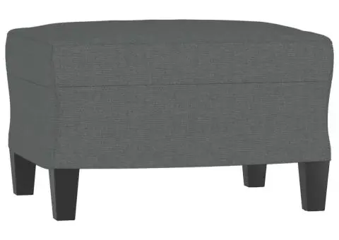 Canapea cu 3 locuri și taburet, gri închis, 180 cm, textil - 5/5