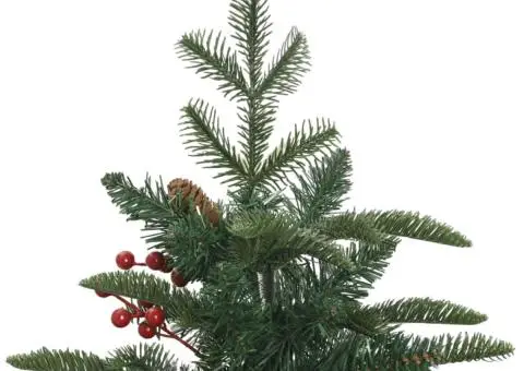 Pom Crăciun artificial cu balamale, conuri, fructe roșii 120 cm - 4/5