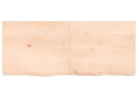 Blat de baie, 120x50x(2-6) cm, lemn masiv netratat - 3/5