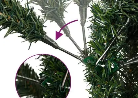 Pom Crăciun artificial cu balamale, conuri, fructe roșii 180 cm - 3/5