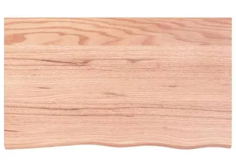 Blat de baie, maro deschis, 100x60x(2-6) cm, lemn masiv tratat - 3/5