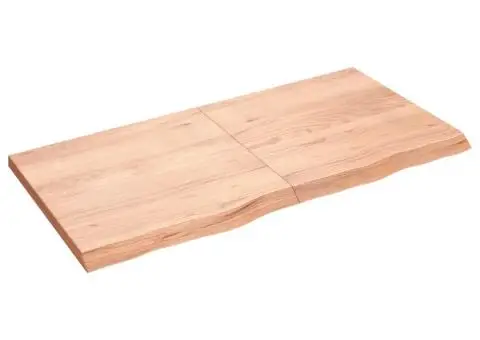 Blat de baie, maro deschis, 120x60x(2-4) cm, lemn masiv tratat - 2/5