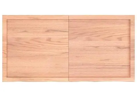 Blat de baie, maro deschis, 120x60x(2-4) cm, lemn masiv tratat - 3/5