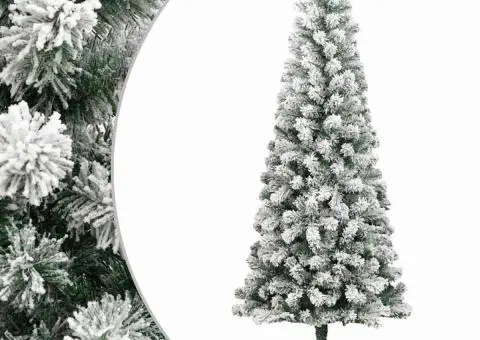 Brad de Crăciun artificial cu balamale și zăpadă pufoasă 180 cm - 1/5