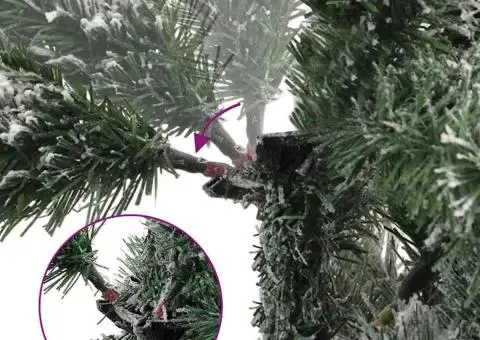 Brad de Crăciun artificial cu balamale și zăpadă pufoasă 180 cm - 3/5