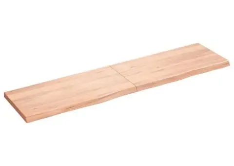 Blat de baie, maro deschis, 160x40x(2-4) cm, lemn masiv tratat - 2/5