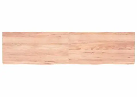 Blat de baie, maro deschis, 160x40x(2-4) cm, lemn masiv tratat - 4/5