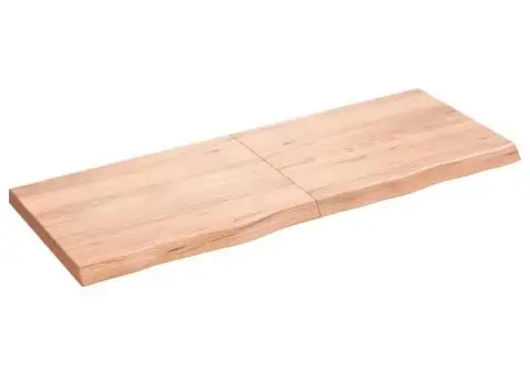 Blat de baie, maro deschis, 160x60x(2-6) cm, lemn masiv tratat - 2/5