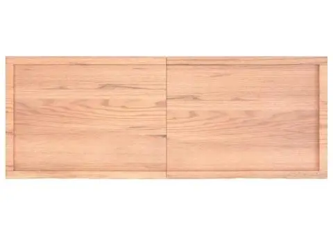 Blat de baie, maro deschis, 160x60x(2-6) cm, lemn masiv tratat - 3/5