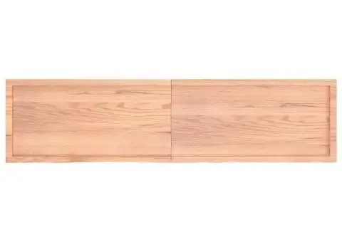 Blat de baie, maro deschis, 200x50x(2-6) cm, lemn masiv tratat - 4/5