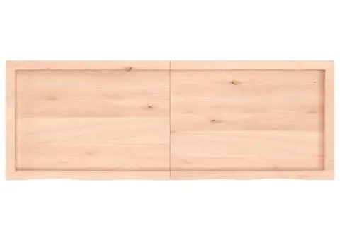 Blat de masă, 140x50x(2-4) cm, lemn masiv de stejar netratat - 3/5