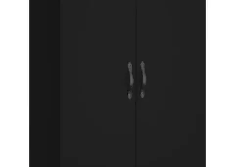 Dulap montat pe perete, negru, 69,5x34x90 cm, lemn prelucrat - 2/5