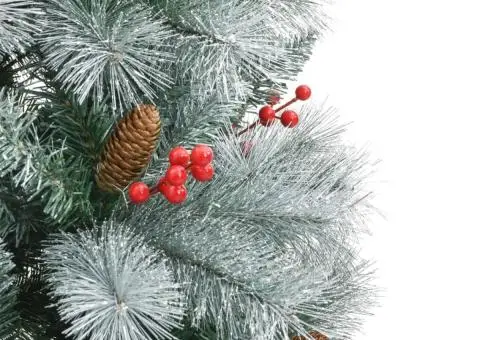 Pom Crăciun artificial cu balamale, conuri, fructe roșii 240 cm - 5/5