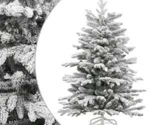 vidaXL Brad de Crăciun artificial cu balamale și zăpadă pufoasă 240 cm