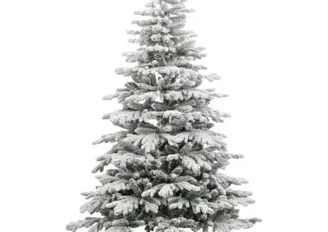 Brad de Crăciun artificial cu balamale și zăpadă pufoasă 240 cm - 2/5